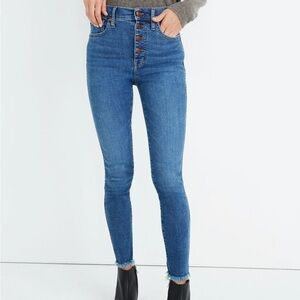 Madewell 10” High Rise Skinny Jeans in Mackey Wash
